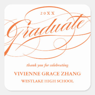 STYLISH ELEGANT SCRIPT GRADUATE DANK IHNEN STICKER