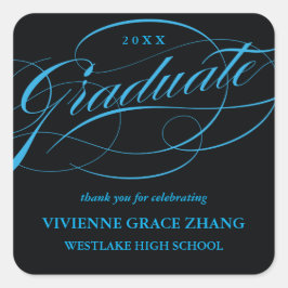 STYLISH ELEGANT SCRIPT GRADUATE DANK IHNEN STICKER
