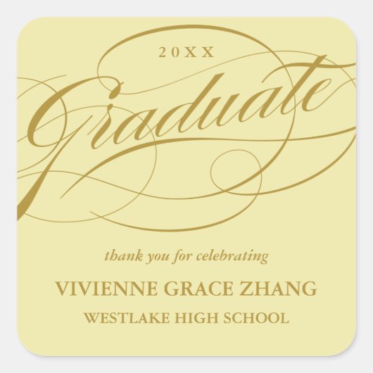 STYLISH ELEGANT SCRIPT GRADUATE DANK IHNEN STICKER (Vorderseite)