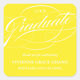 STYLISH ELEGANT SCRIPT GRADUATE DANK IHNEN STICKER