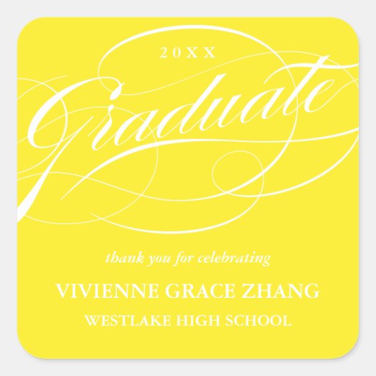 STYLISH ELEGANT SCRIPT GRADUATE DANK IHNEN STICKER (Vorderseite)
