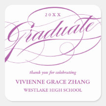 STYLISH ELEGANT SCRIPT GRADUATE DANK IHNEN STICKER