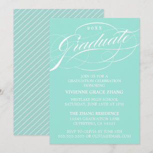 STYLISH ELEGANT SCRIPT GRADUATE PARTY EINLADUNG