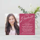 STYLISH ELEGANT SCRIPT GRADUATE PARTY EINLADUNG (Stehend Vorderseite)