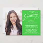 STYLISH ELEGANT SCRIPT GRADUATE PARTY EINLADUNG (Vorderseite)