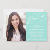 STYLISH ELEGANT SCRIPT GRADUATE PARTY EINLADUNG (Vorderseite)