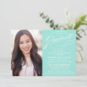 STYLISH ELEGANT SCRIPT GRADUATE PARTY EINLADUNG (Stehend Vorderseite)