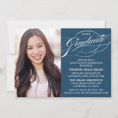 STYLISH ELEGANT SCRIPT GRADUATE PARTY EINLADUNG (Vorderseite)
