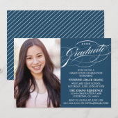 STYLISH ELEGANT SCRIPT GRADUATE PARTY EINLADUNG (Vorne/Hinten)