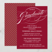 STYLISH ELEGANT SCRIPT GRADUATE PARTY EINLADUNG (Vorne/Hinten)