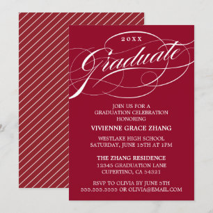 STYLISH ELEGANT SCRIPT GRADUATE PARTY EINLADUNG