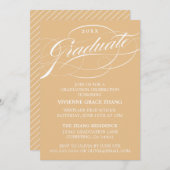 STYLISH ELEGANT SCRIPT GRADUATE PARTY EINLADUNG (Vorne/Hinten)