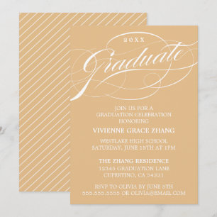STYLISH ELEGANT SCRIPT GRADUATE PARTY EINLADUNG