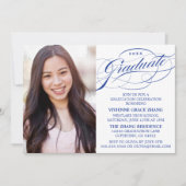 STYLISH ELEGANT SCRIPT GRADUATE PARTY EINLADUNG (Vorderseite)