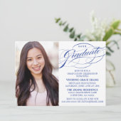 STYLISH ELEGANT SCRIPT GRADUATE PARTY EINLADUNG (Stehend Vorderseite)