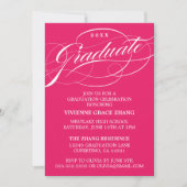 STYLISH ELEGANT SCRIPT GRADUATE PARTY EINLADUNG (Vorderseite)