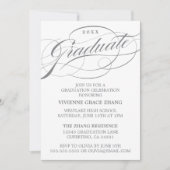 STYLISH ELEGANT SCRIPT GRADUATE PARTY EINLADUNG (Vorderseite)