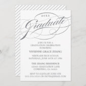 STYLISH ELEGANT SCRIPT GRADUATE PARTY EINLADUNG (Vorne/Hinten)