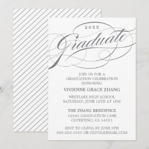 STYLISH ELEGANT SCRIPT GRADUATE PARTY EINLADUNG