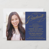 STYLISH ELEGANT SCRIPT GRADUATE PARTY EINLADUNG (Vorderseite)