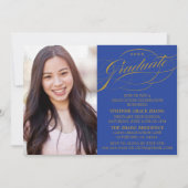STYLISH ELEGANT SCRIPT GRADUATE PARTY EINLADUNG (Vorderseite)