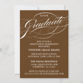 STYLISH ELEGANT SCRIPT GRADUATE PARTY EINLADUNG (Vorderseite)