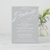 STYLISH ELEGANT SCRIPT GRADUATE PARTY EINLADUNG (Stehend Vorderseite)