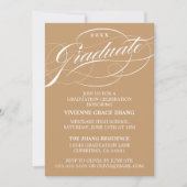 STYLISH ELEGANT SCRIPT GRADUATE PARTY EINLADUNG (Vorderseite)