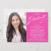 STYLISH ELEGANT SCRIPT GRADUATE PARTY EINLADUNG (Vorderseite)