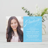 STYLISH ELEGANT SCRIPT GRADUATE PARTY EINLADUNG (Stehend Vorderseite)