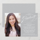 STYLISH ELEGANT SCRIPT GRADUATE PARTY EINLADUNG (Vorne/Hinten)