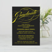 STYLISH ELEGANT SCRIPT GRADUATE PARTY EINLADUNG (Stehend Vorderseite)