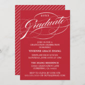 STYLISH ELEGANT SCRIPT GRADUATE PARTY EINLADUNG (Vorne/Hinten)