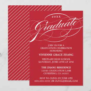 STYLISH ELEGANT SCRIPT GRADUATE PARTY EINLADUNG