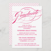 STYLISH ELEGANT SCRIPT GRADUATE PARTY EINLADUNG (Vorne/Hinten)