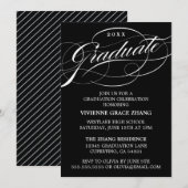 STYLISH ELEGANT SCRIPT GRADUATE PARTY EINLADUNG (Vorne/Hinten)