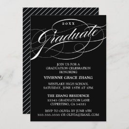 STYLISH ELEGANT SCRIPT GRADUATE PARTY EINLADUNG