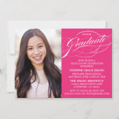 STYLISH ELEGANT SCRIPT GRADUATE PARTY EINLADUNG (Vorderseite)