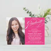 STYLISH ELEGANT SCRIPT GRADUATE PARTY EINLADUNG (Stehend Vorderseite)