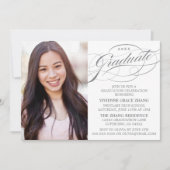 STYLISH ELEGANT SCRIPT GRADUATE PARTY EINLADUNG (Vorderseite)