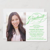 STYLISH ELEGANT SCRIPT GRADUATE PARTY EINLADUNG (Vorderseite)