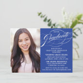 STYLISH ELEGANT SCRIPT GRADUATE PARTY EINLADUNG (Stehend Vorderseite)