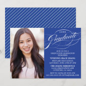 STYLISH ELEGANT SCRIPT GRADUATE PARTY EINLADUNG (Vorne/Hinten)