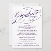 STYLISH ELEGANT SCRIPT GRADUATE PARTY EINLADUNG (Vorderseite)