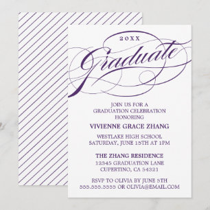 STYLISH ELEGANT SCRIPT GRADUATE PARTY EINLADUNG