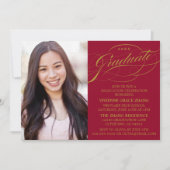 STYLISH ELEGANT SCRIPT GRADUATE PARTY EINLADUNG (Vorderseite)