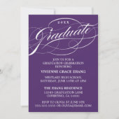 STYLISH ELEGANT SCRIPT GRADUATE PARTY EINLADUNG (Vorderseite)