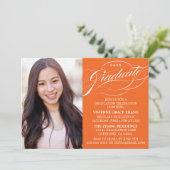 STYLISH ELEGANT SCRIPT GRADUATE PARTY EINLADUNG (Stehend Vorderseite)