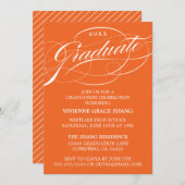 STYLISH ELEGANT SCRIPT GRADUATE PARTY EINLADUNG (Vorne/Hinten)
