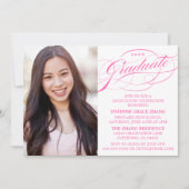 STYLISH ELEGANT SCRIPT GRADUATE PARTY EINLADUNG (Vorderseite)